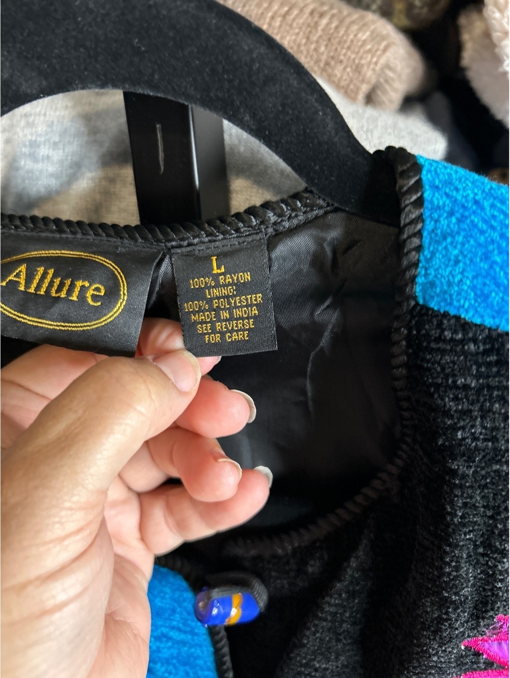 Allure Colorful Patchwork Rayon Jacket with Button Closure - Picture 3 of 6